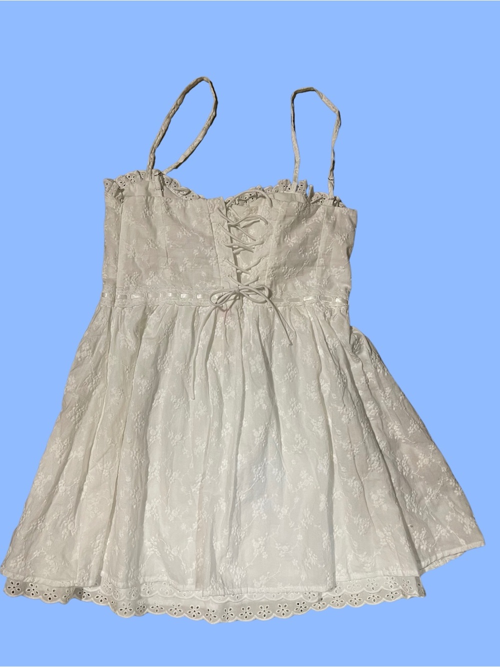 🆕#319~Altar'd State Olive Embroidered Mini Dress, Size Lg - Picture 11 of 15